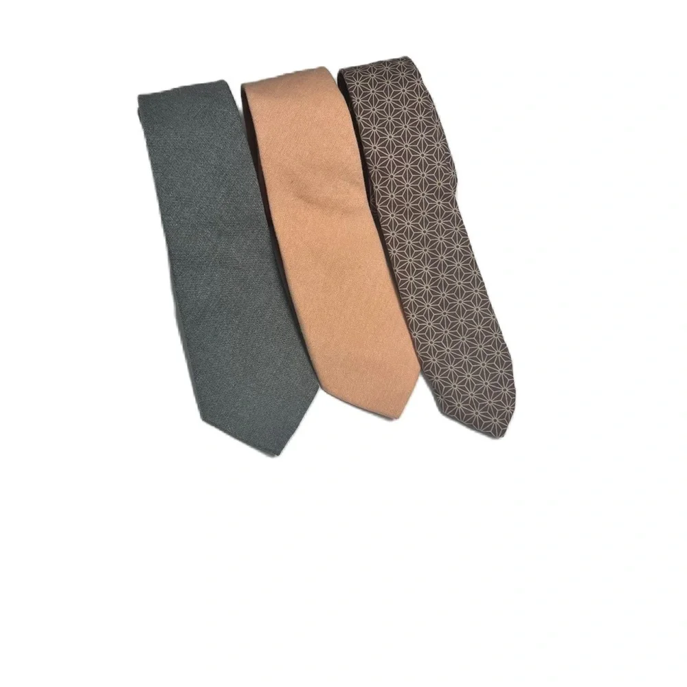 Tied boys Tie bundle of 3 spring peach gray pattern